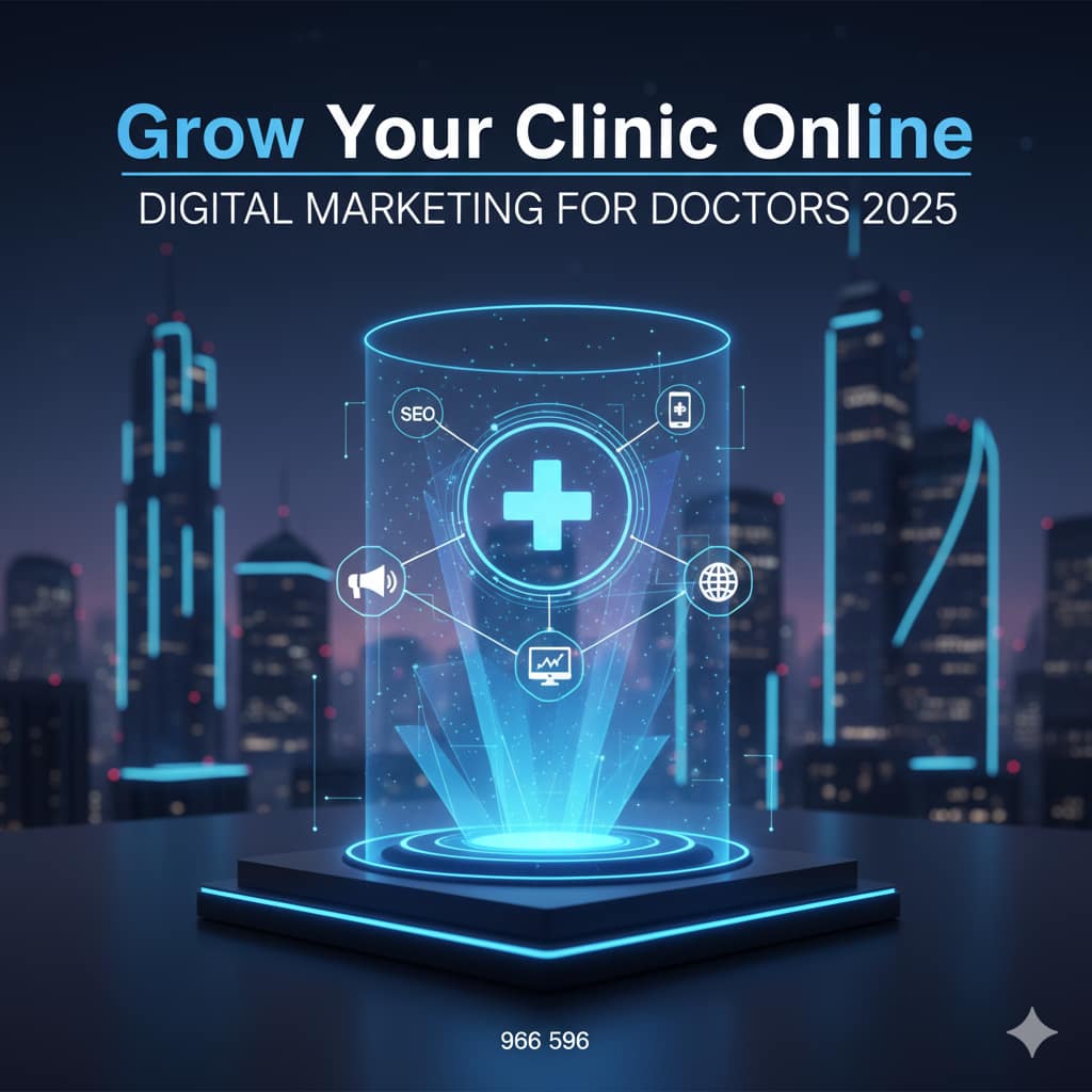 Digital Marketing for Doctors: Grow Your Clinic in 2025 Doctor using digital marketing to grow clinic online with SEO and Google Ads.